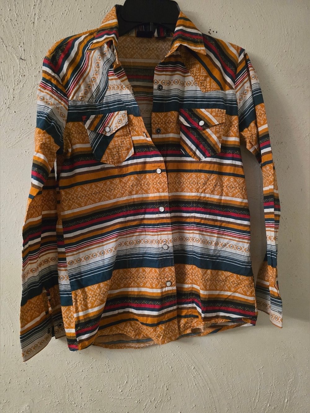 Cruel Girl Striped Shirt in Mustard, Navy & White